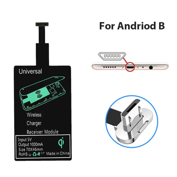 Universal Android Wireless Charging Receiver Type C Induction Patch Wireless Charger Receiving Patch For Micro USB Smartphone