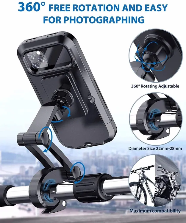 Waterproof Motorcycle Phone Holder Universal Bike Mount