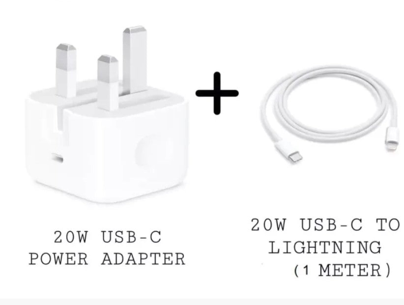 USB-C Power Adapter 20w with 20w USB-C to Lightning (1 meter)