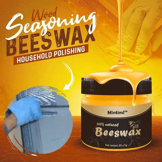 Beeswax Furniture Polish for Wood – 100% Natural Wood Wax, 85G – Restores & Protects Wooden Tables, Chairs, Cabinets – Non-Toxic, Eco-Friendly, Vegan-Friendly Polish with Shine & Long-Lasting Finish