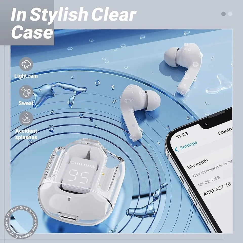 Air31 Earbuds Wireless with Free Silicon Cover  Noise Cancellation & Crystal cover