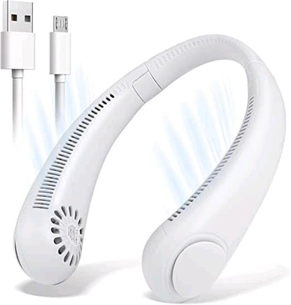 Portable Neck Fan - 3 Speed Rechargeable Bladeless Neck Fan, Adjustable Personal Neck Fan For Women and Men Modern Design, Great Cooling Fan For Travel, Outdoors and Sports