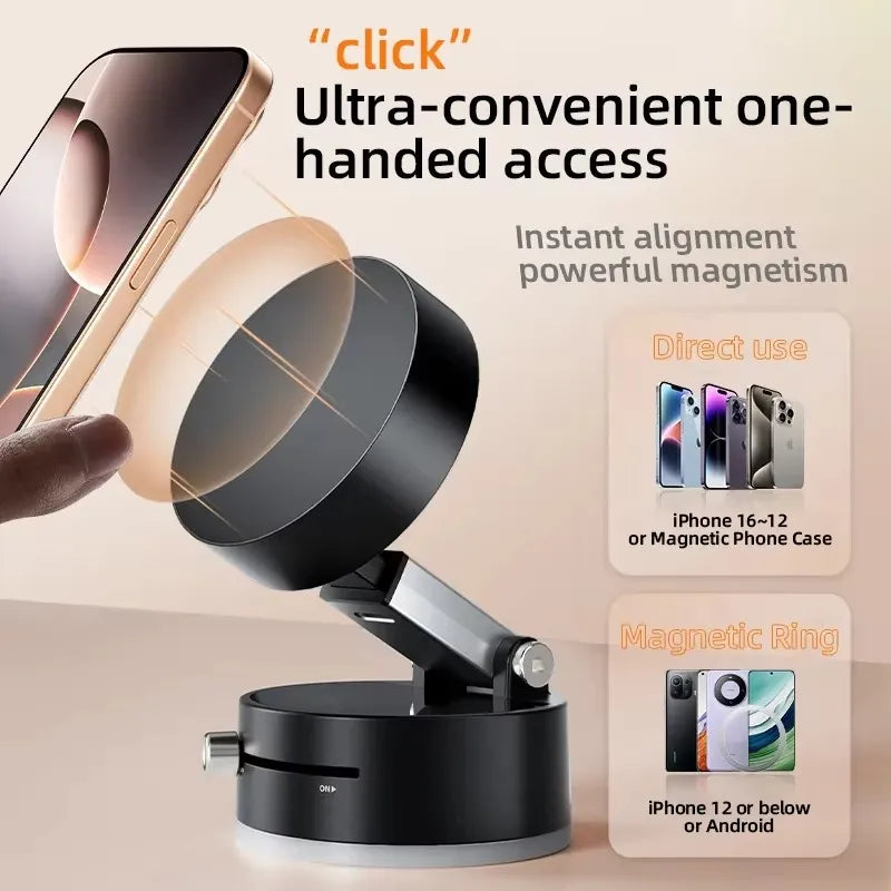 Foldable Mobile Phone Holder Vacuum Suction Cup Holder Magnetic Car Phone Holder For All Mobiles IPhone/ Android Phone Accessories
