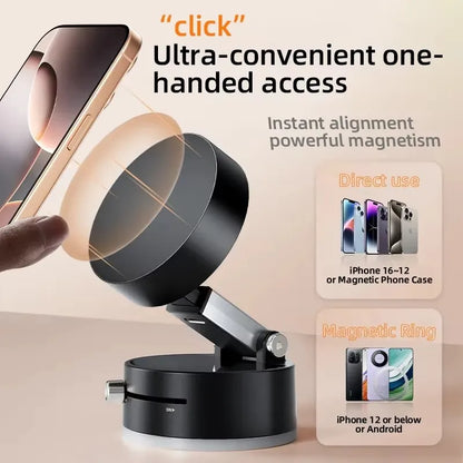 Foldable Mobile Phone Holder Vacuum Suction Cup Holder Magnetic Car Phone Holder For All Mobiles IPhone/ Android Phone Accessories