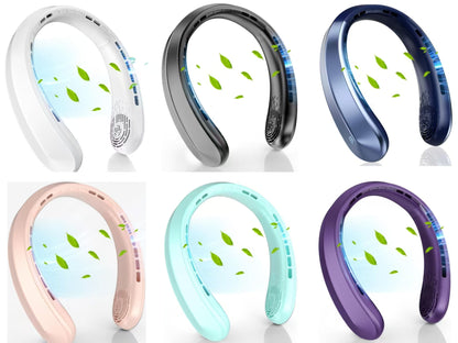 Portable Neck Fan - 3 Speed Rechargeable Bladeless Neck Fan, Adjustable Personal Neck Fan For Women and Men Modern Design, Great Cooling Fan For Travel, Outdoors and Sports