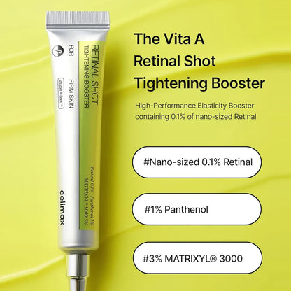 celimax The Vita A Retinal Shot Tightening Booster | 0.1% Retinal, Pore Minimizer, Wrinkles & Fine Lines, Firmer Skin, 15ml