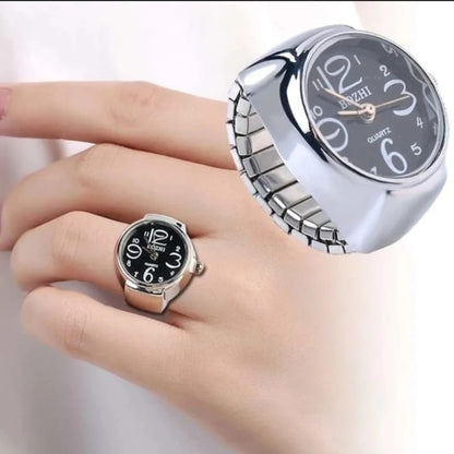 Quartz Watch Rings Vintage Punk Elastic Stretchy Finger Watch Rings