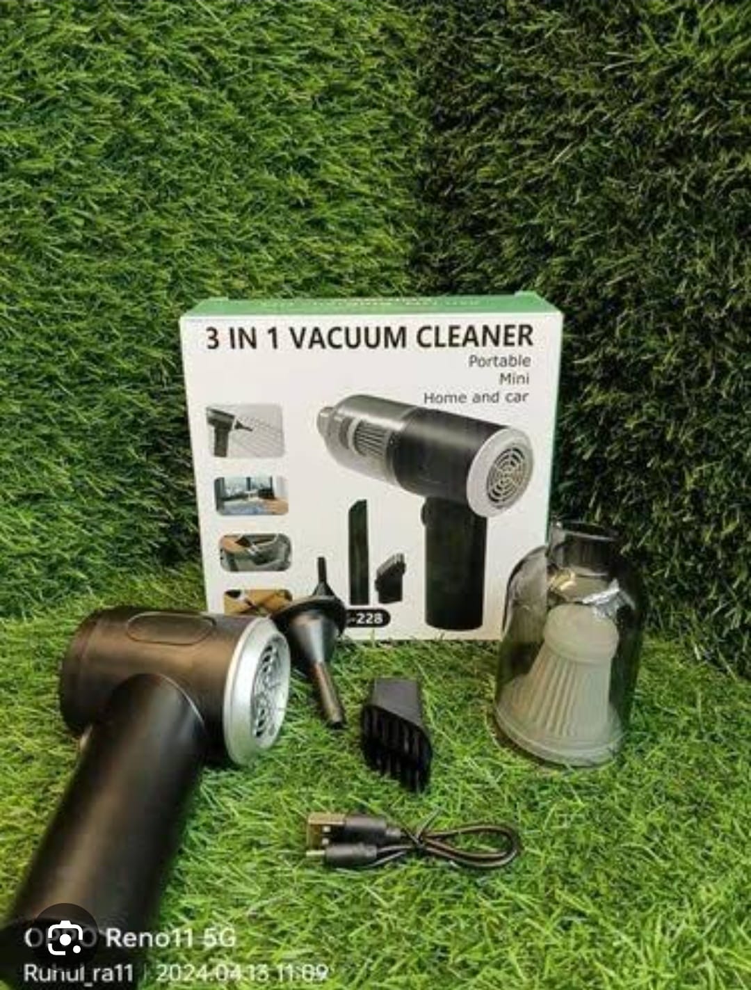 3 In 1 Vacuum Cleaner Dual Mode Cordless Handheld Wireless Handy Portable light weight Vacuum Cleaner with LED Light, Dust Collection Lighting Mini Wet Dry Vacuum for Car Sofas Carpet Interior &Home Office Cleaning Tool Strong suction