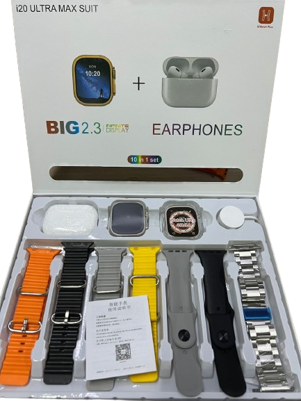 ULTRA2 Max Suit Smart Watch 10 in 1 set Infinite Display + Ear Buds