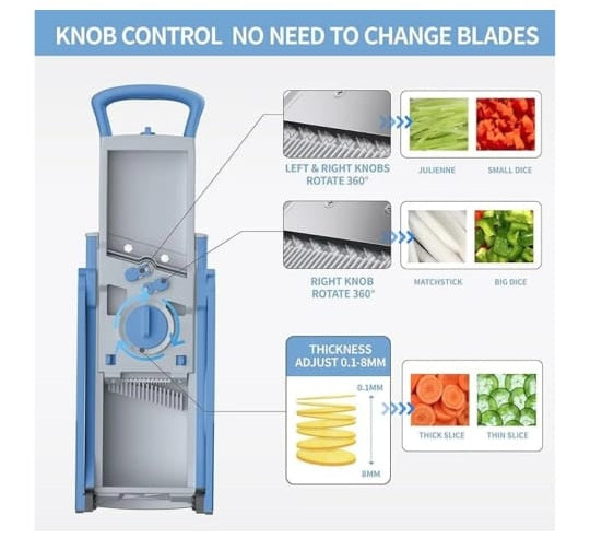 5-in-1 Multifunctional Vegetable Cutter and Slicer | Mandoline Vegetable Cutter Slicer Chopper |  Kitchen Shredder Grater