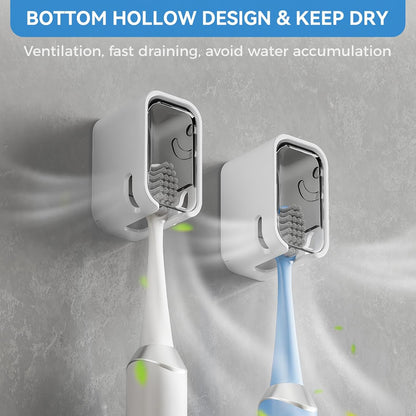 Toothbrush Holders for Bathroom【Innovation Single Slot Design】Toothbrush Holder Wall Mounted with Cover for Shower, Single Toothbrush Dispenser Storage Organizer for Family & Travel