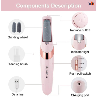Electric Foot Callus Remover for Feet - Foot Scrubber for Dead Skin - Rechargeable Pedicure Tool Callus Remover for Feet Electronic Foot File - Feet Care for Removes Dry Hard and Dead Skin Ideal Gift