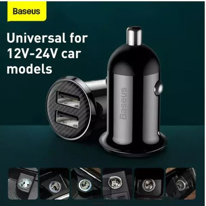 Basens Car Charger  Grain Dual USB Car Charger 4.8A