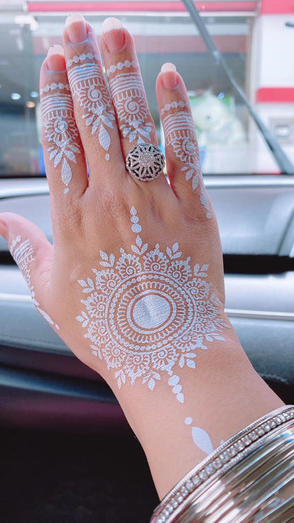 White Henna Stickers-Waterproof Mehndi/hena,hina Stickers Temporary Tattoos, Henna Sticker and Stencils
